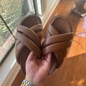 Brand New Anine Bing LIZZIE SLIDES - COGNAC